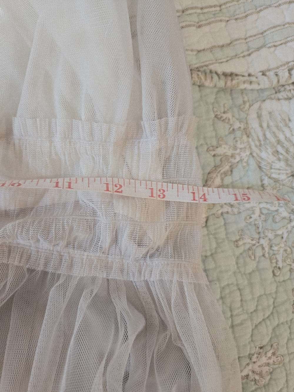 πΈ LC Lauren Conrad Sheer Cream Midi Tshirt Tulle Dress M - Picture 15 of 16